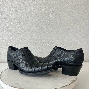 Rod Patrick Womens Pull on Shoes 6C Brown Caiman Exotic Western Boots Loafers